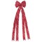 Northlight 48" x 10" Red and White Striped 16 Loop Christmas Bow Decoration